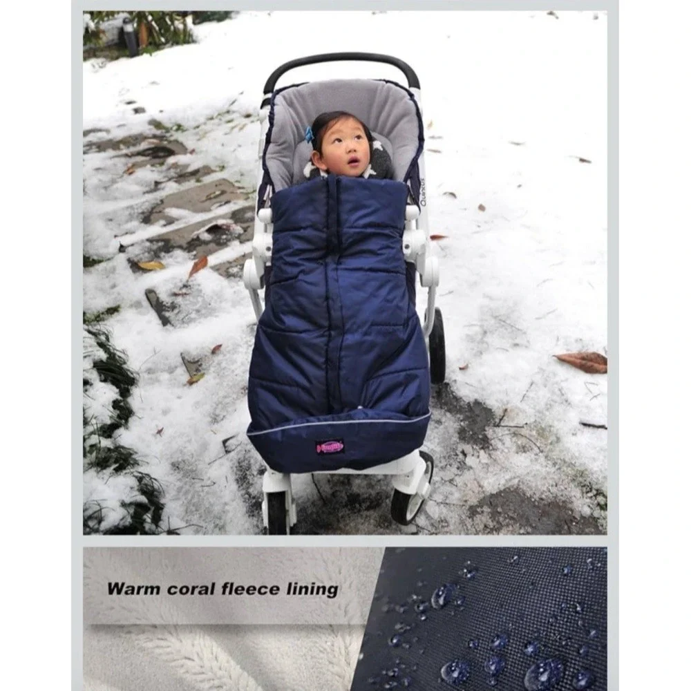 Cozy Toe Stroller Bunting Bag Soft Fleece Lining Weatherproof Blue